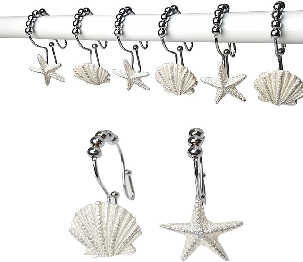 Rust-Resistant Shower Curtain Hooks by Actpe