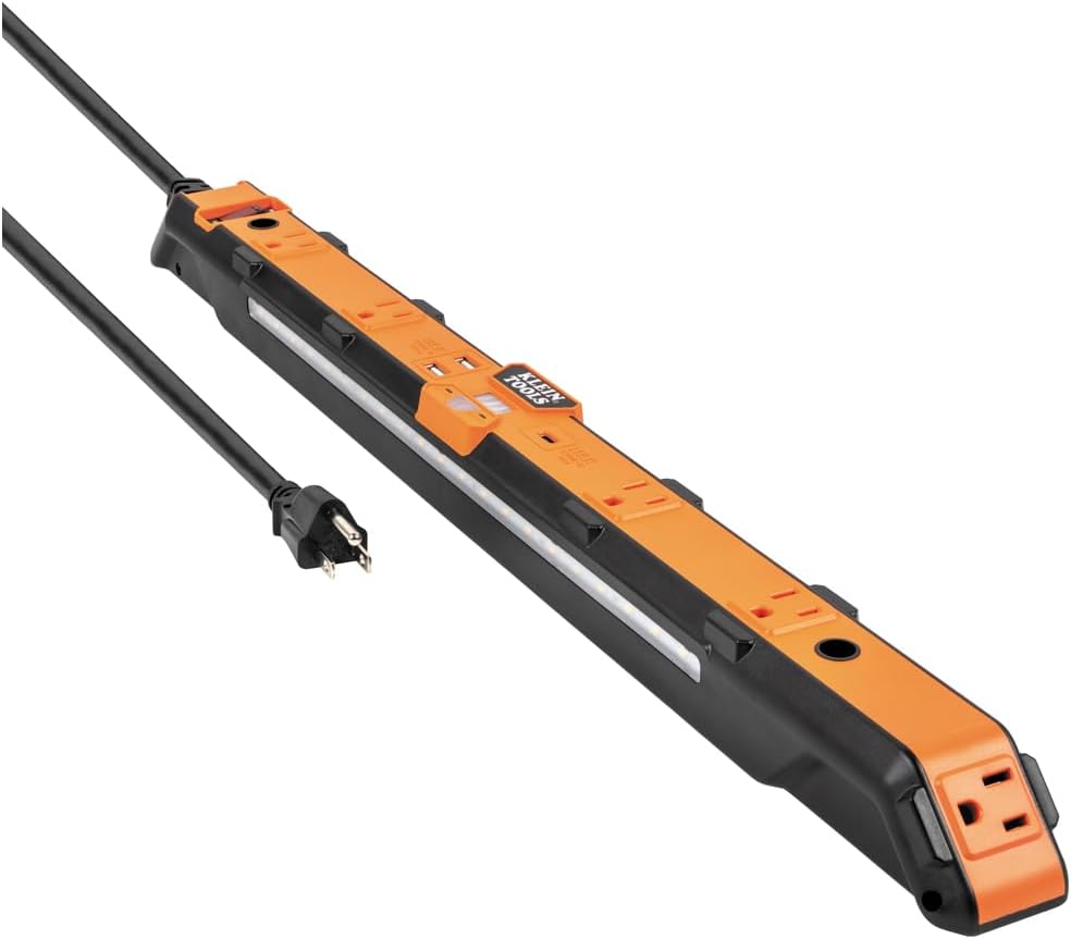 Klein Tools Magnetic Power Strip with Motion Sensor LED Light