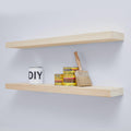 Homeforia 36 inch Wood Floating Shelves - Solid Natural Pine, Set of 3