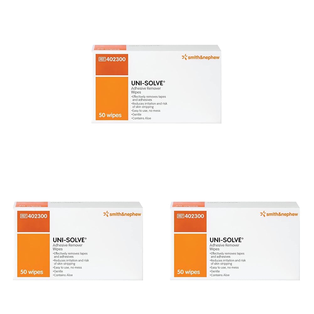 Uni Solve Adhesive Remover Wipes for Gentle Skin Care