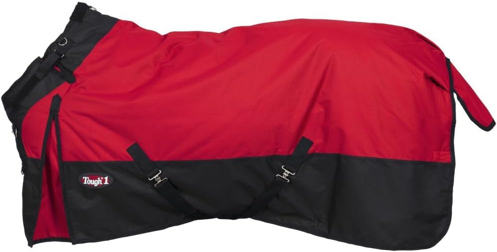 Tough1 1200D Red Turnout Blanket - Ultimate 200 Fill Warmth for 78