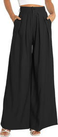 Women's High Waist Casual Wide Leg Palazzo Pants - Flattering Office