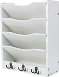 5-Tier Wall File Holder Hanging Mail Organizer - Space-Saving Rack