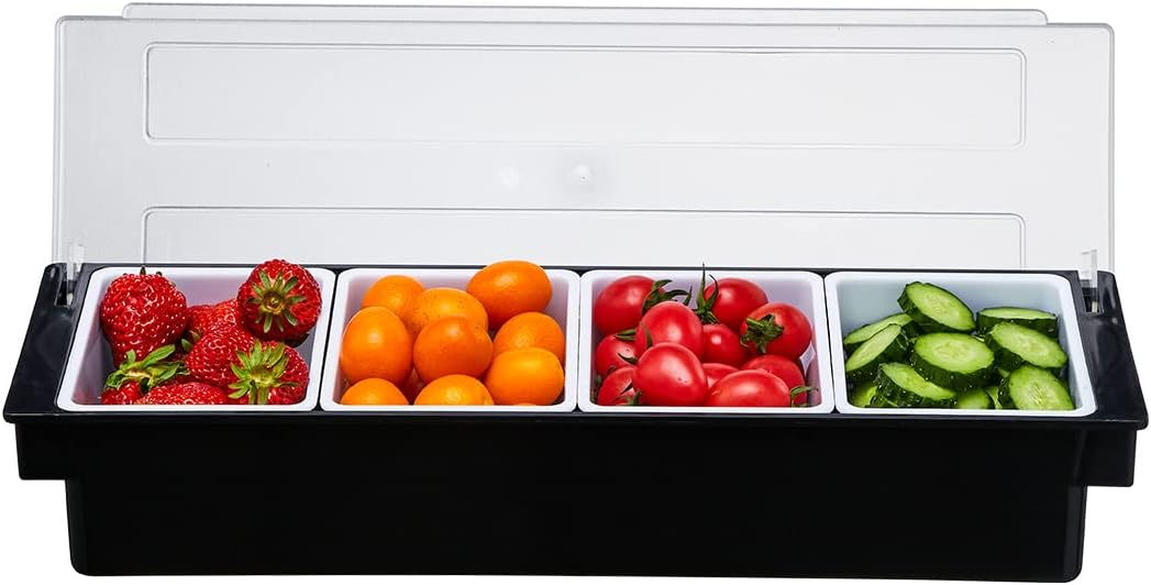 Ice Cooled Condiment Serving Container for Fresh Food Storage