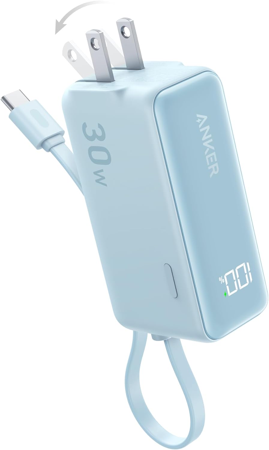 Anker 3-in-1 30W USB-C Portable Charger for iPhone, Galaxy, MacBook