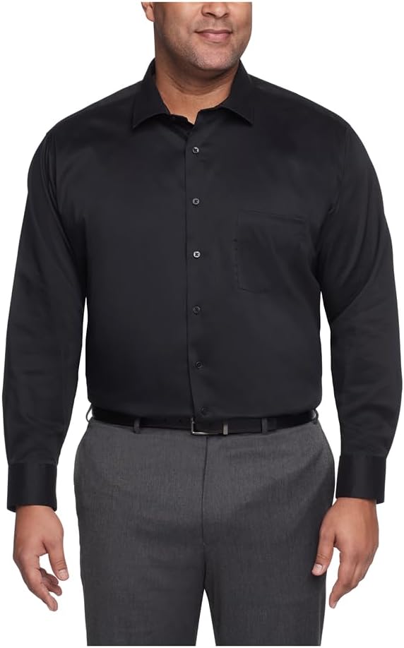 Van Heusen Men's Big Fit Dress Shirt Ultra Wrinkle Free Comfort