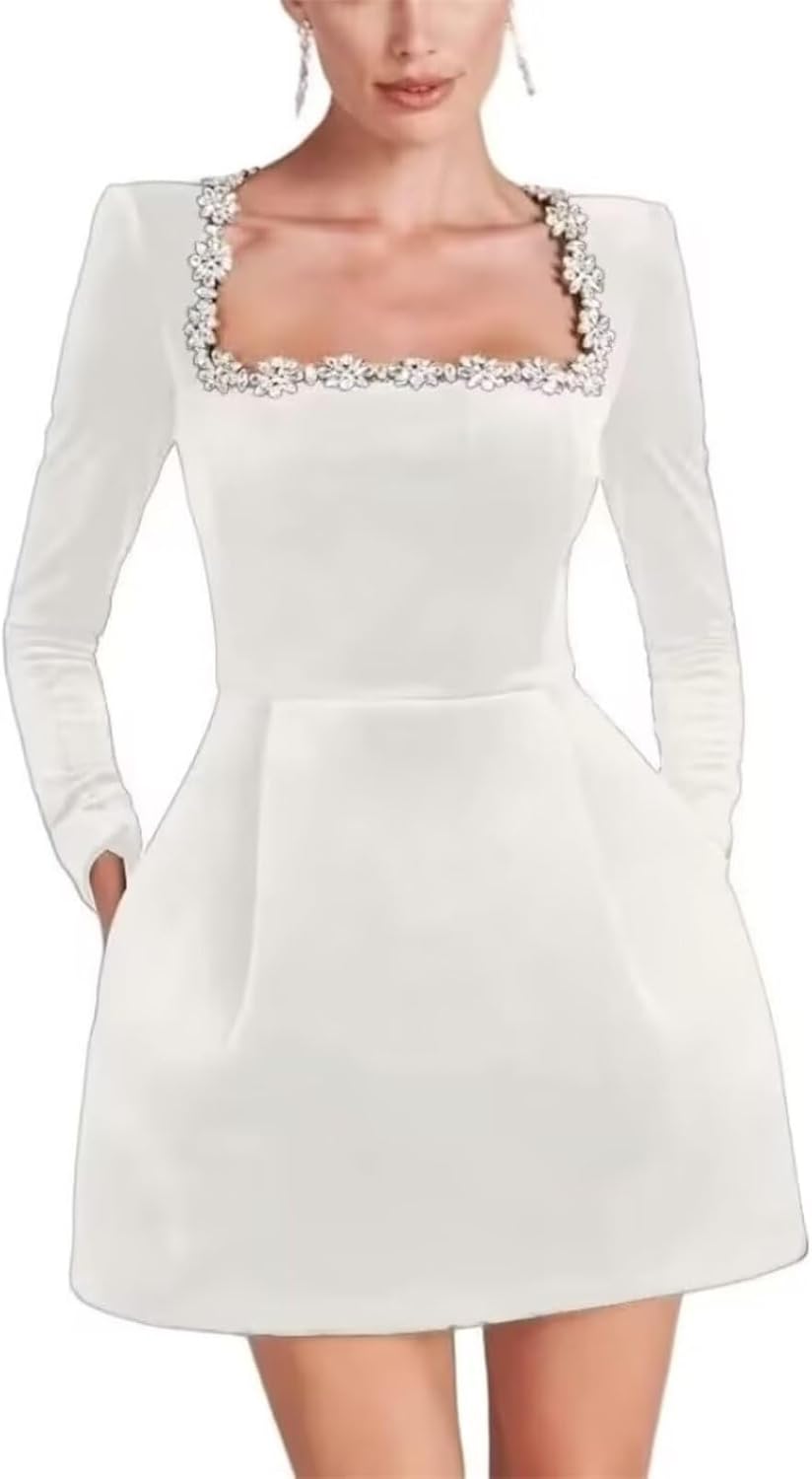 Long Sleeve Wedding Dress with Pockets for Modern Brides