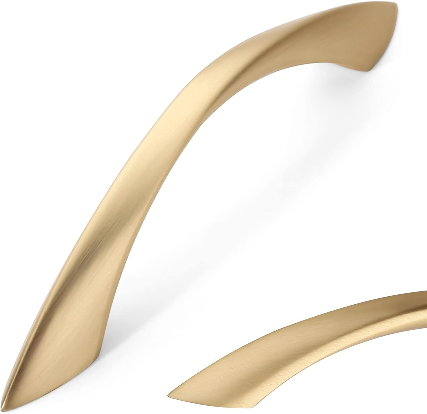 Brushed Brass 3.75 Inch Kitchen Arch Twisted Cabinet Pulls