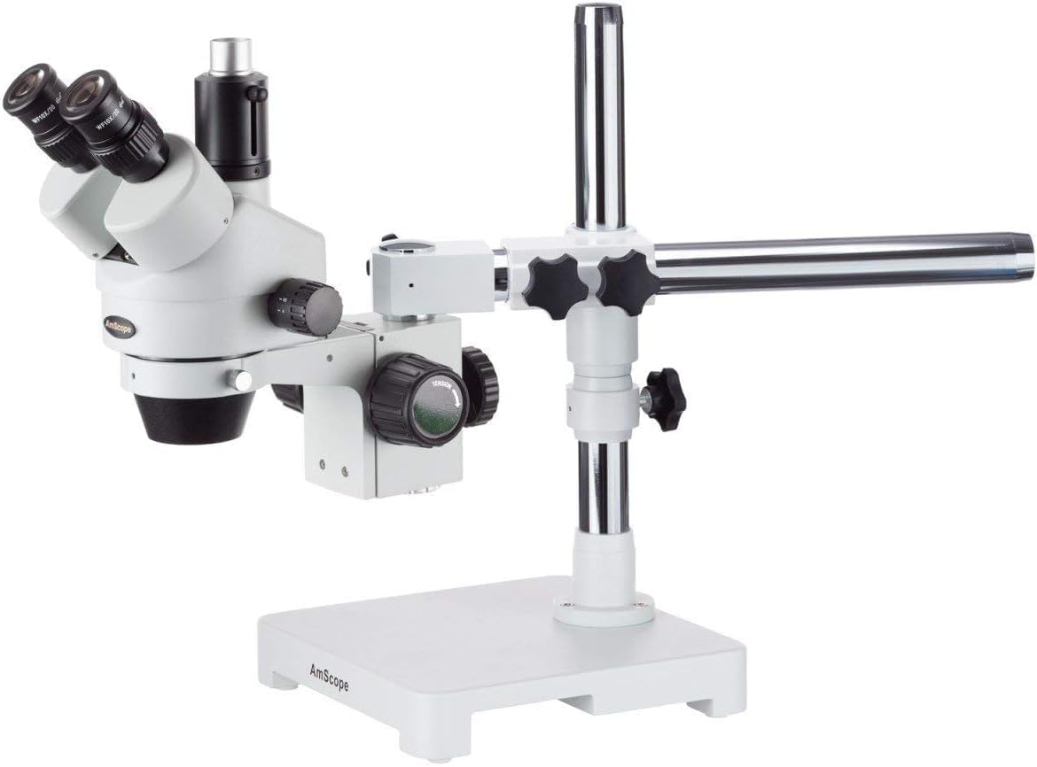 Professional Trinocular Stereo Zoom Microscope with Boom Stand