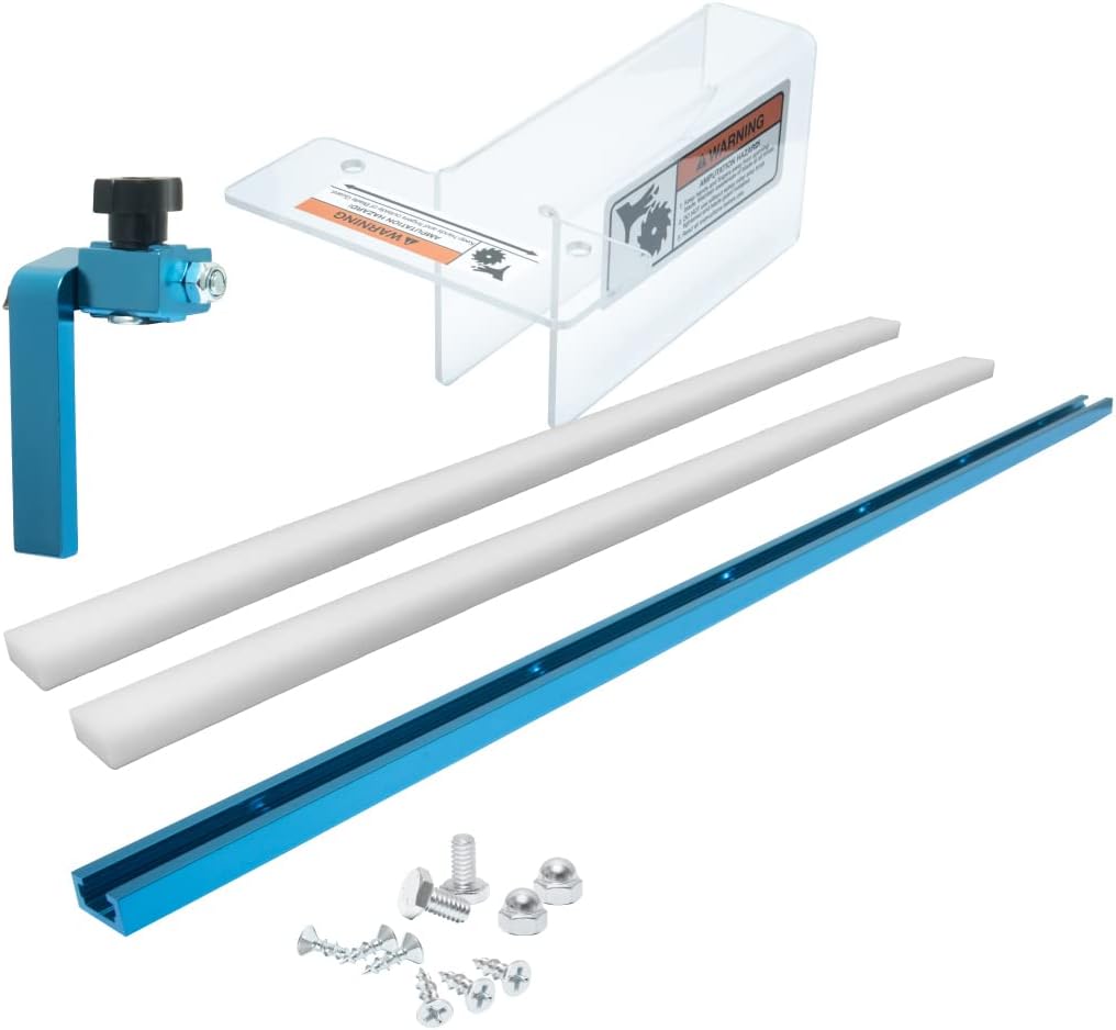 POWERTEC Table Saw Sled with Blade Guard for Precise Cuts