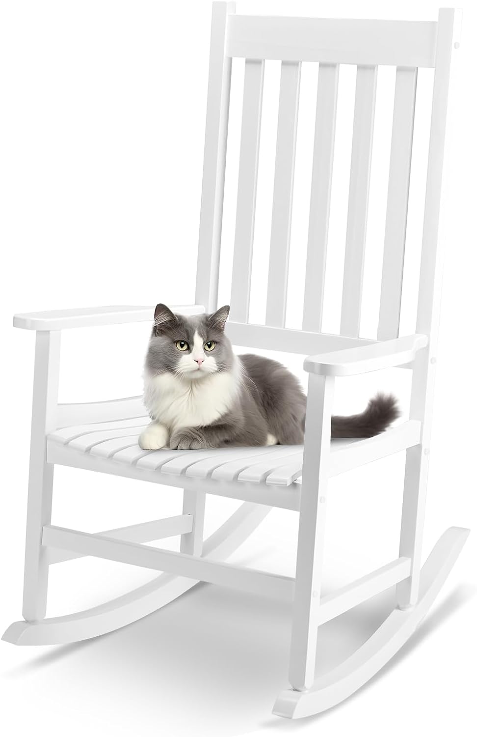 Outvita High Back Outdoor Rocker - All Weather White