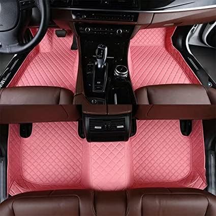 Pink Leather Waterproof Car Mats - Full Coverage & Custom Fit!