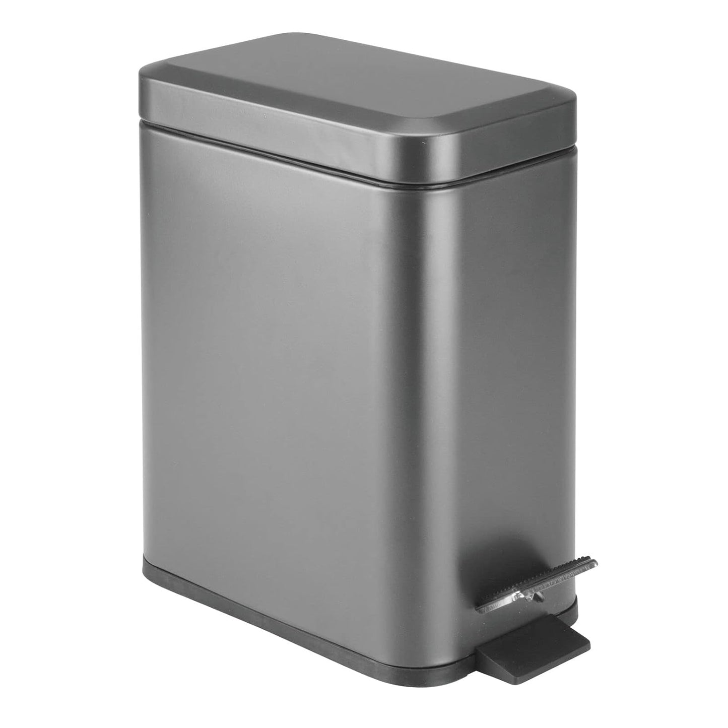 mDesign Small Modern 1.3 Gallon Rectangle Metal Trash Can
