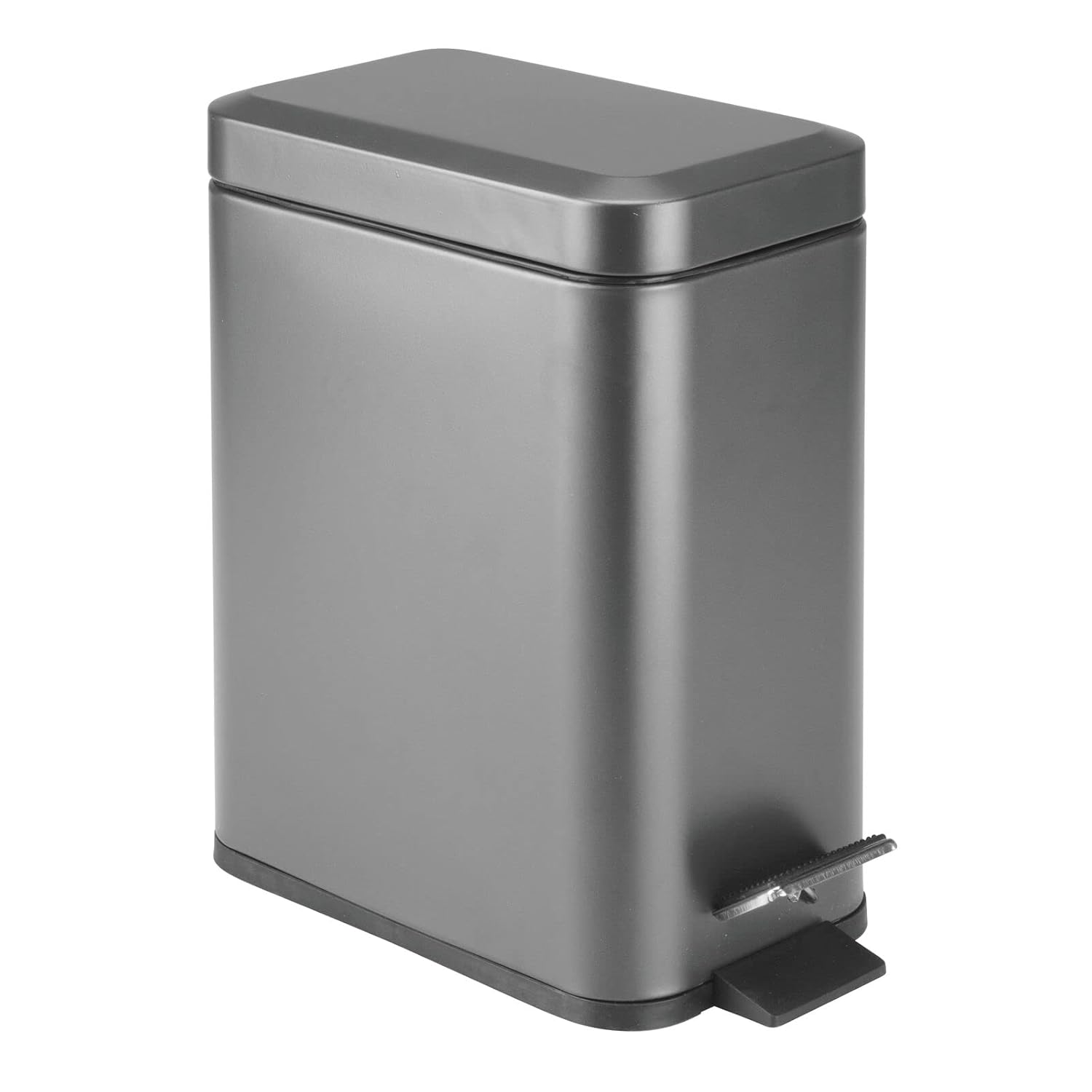 mDesign Small Modern 1.3 Gallon Rectangle Metal Trash Can