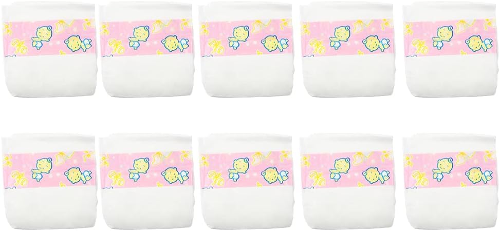 10-Piece CHAREX Doll Diapers Pack - Reborn Doll Accessories