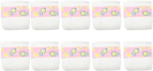 10-Piece CHAREX Doll Diapers Pack - Reborn Doll Accessories