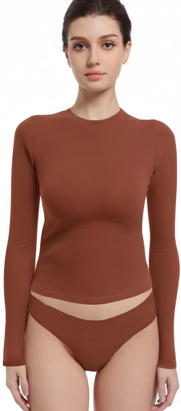 Long Sleeve Shirts for Women - Fitted Crop Tops for Y2K Style