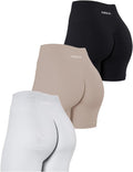AUROLA Power Workout Shorts for Women Tummy Control Ribbed Seamless