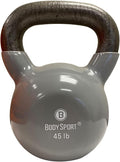 Body Sport Cast Iron Vinyl Coated Kettlebell - Durable Color Coded