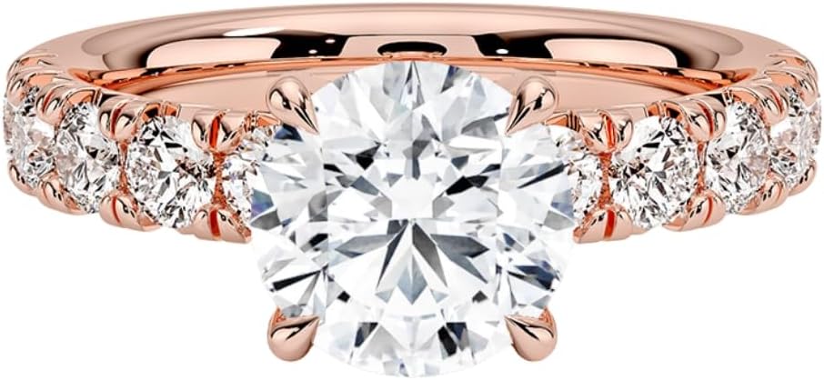 1-3 CT Moissanite Engagement Ring in Solid Gold & Silver