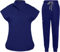 Scrubs Set for Women Nurse Uniform Jogger Suit - Stretch Multi Pocket