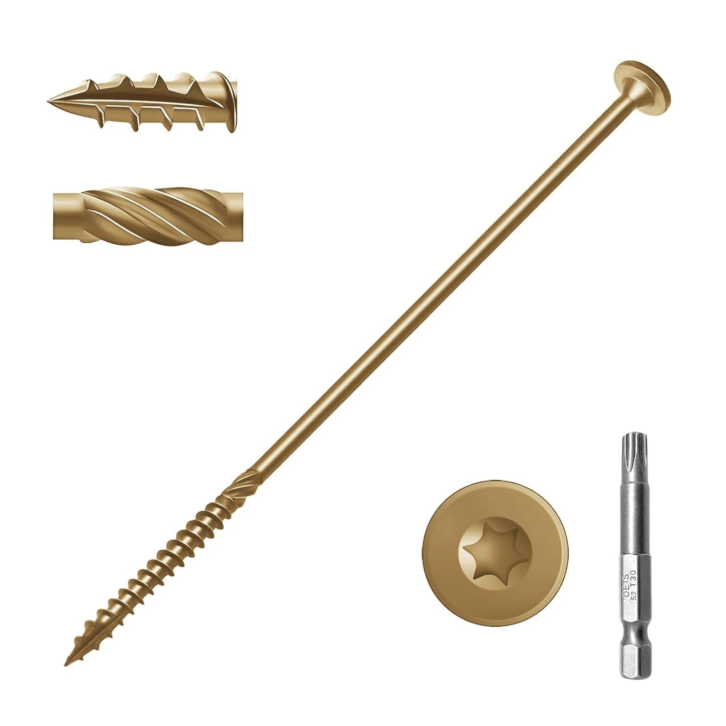 8 inch Deck Screws for Heavy Duty Timber Projects - 50 pcs