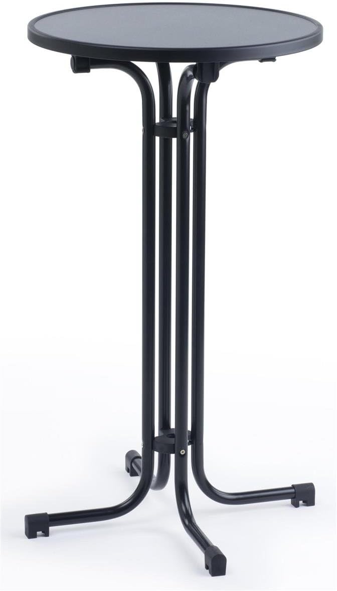 Modern Black Round Pub Table - Space-Saving Design