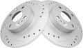 TRQ Rear Performance Brake Rotors Set - Premium G-Coated Fit