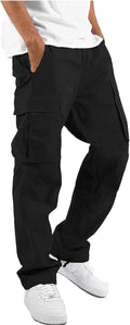 HUNGSON Mens Cargo Pants Drawstring Casual Hiking Joggers Men's