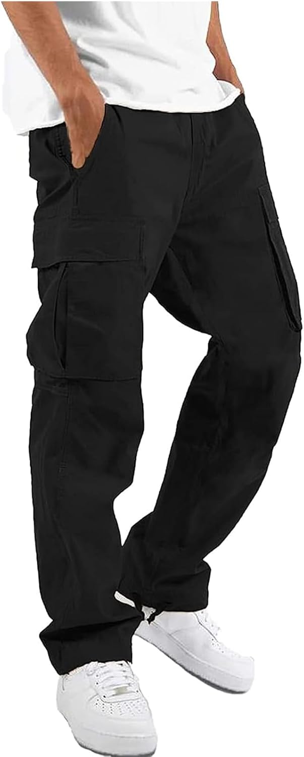 HUNGSON Mens Cargo Pants for Casual Hiking and Athletic Wear