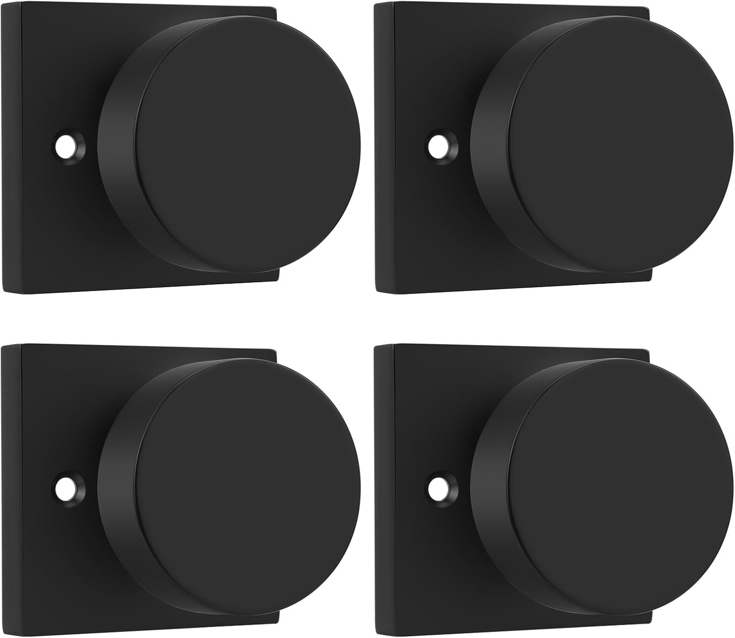 Haidms Matte Black Dummy Door Knobs for Closet Doors - 4 Pack