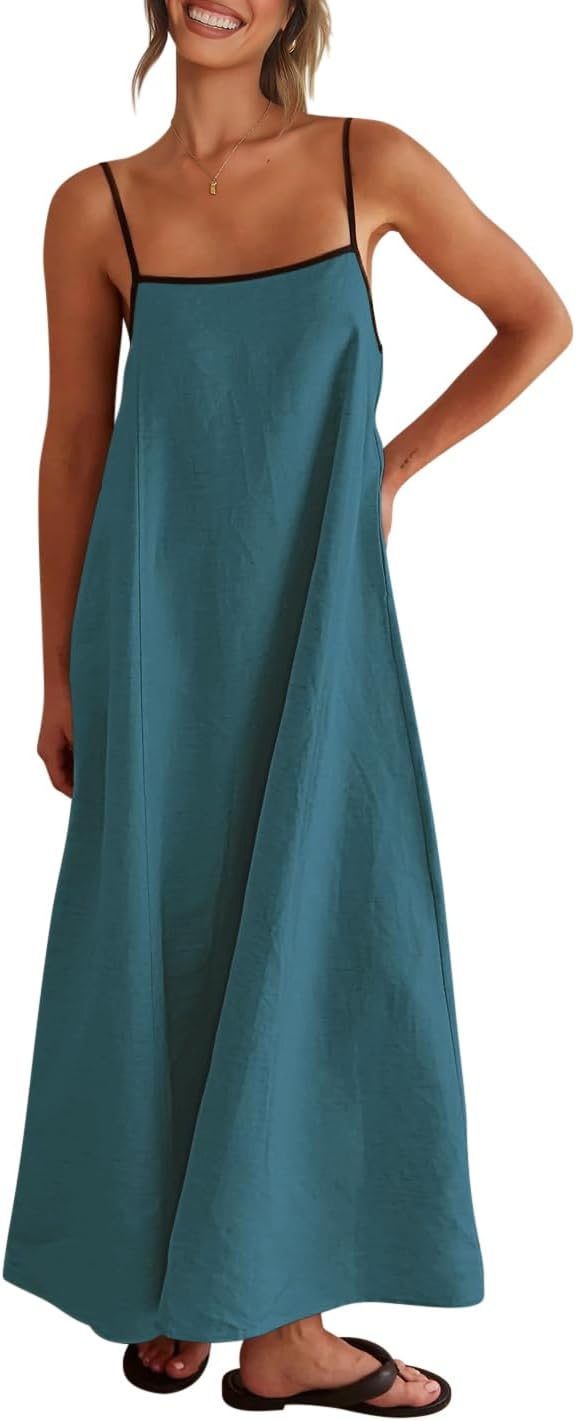 Shy Velvet Women's Linen Maxi Dress for Summer and Fall Fun