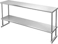 Hally Double Overshelf Stainless Steel 12 in x 60 in - Heavy Duty