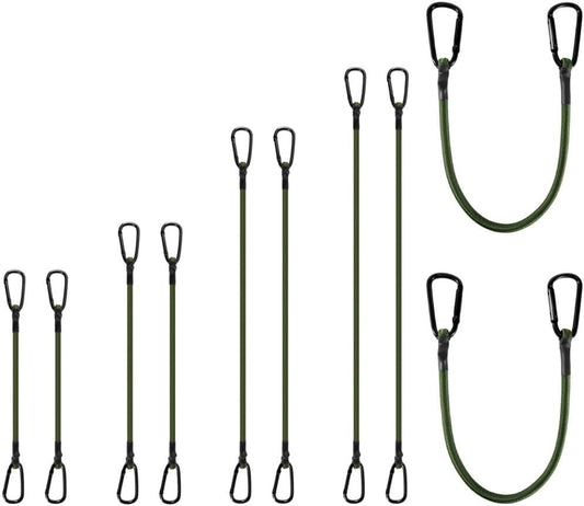 10-Pack Bungee Cords with Carabiner Hooks - Secure Your Gear with Ease!