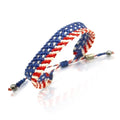 USA Bracelet for Men and Women - Woven Macrame Stars and Stripes