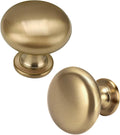 Warm Gold Drawer Knob 30 Pack - Solid Zinc Euro Style Knobs