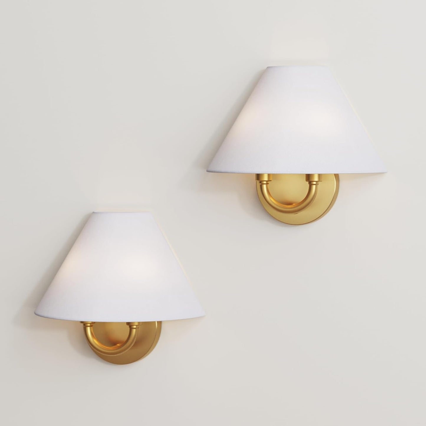 Shoal Modern Wall Light Fixture with White Linen Shade for Home