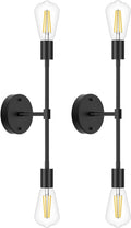 2-Light Black Bathroom Light Fixtures Wall Sconce - Modern Vanity