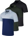 Men's Quick-Dry Short Sleeve Athletic Polo 3 Pack - Performance Fit