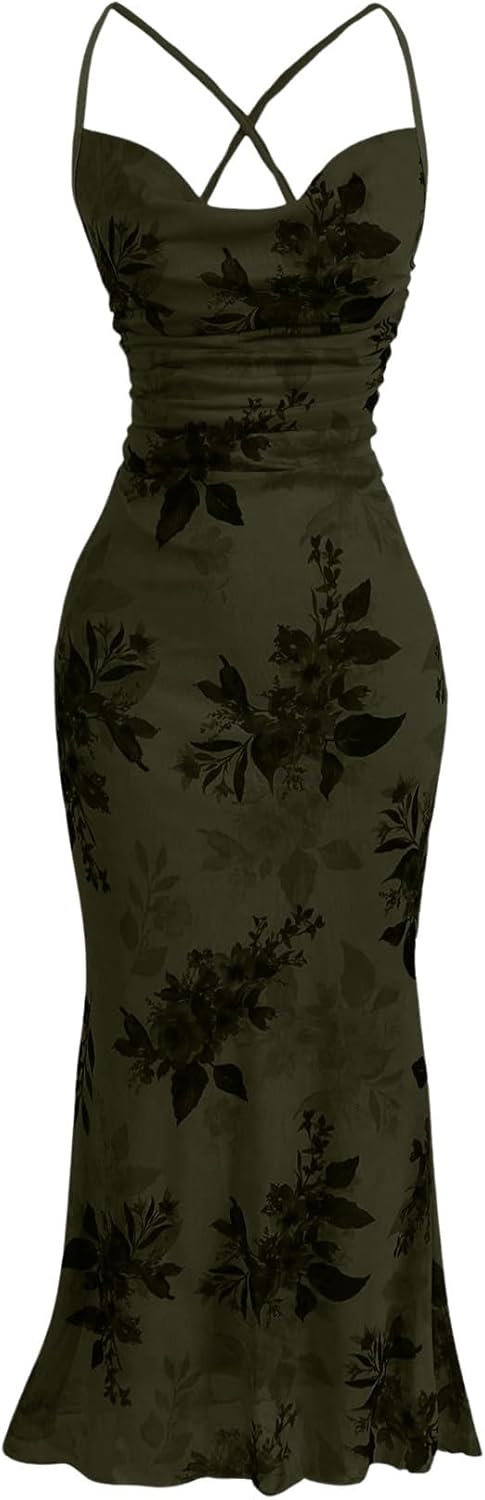 Floral Mesh Bodycon Cami Dress for Women - Perfect for Parties
