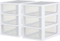 Sterilite 6-Pack 6 Quart Stacking Drawer Organizer - Clear Modular