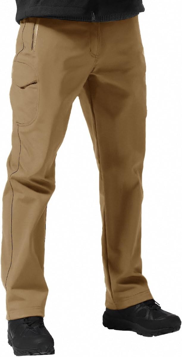 FREE SOLDIER Men's Outdoor Softshell Fleece Lined Cargo Pants