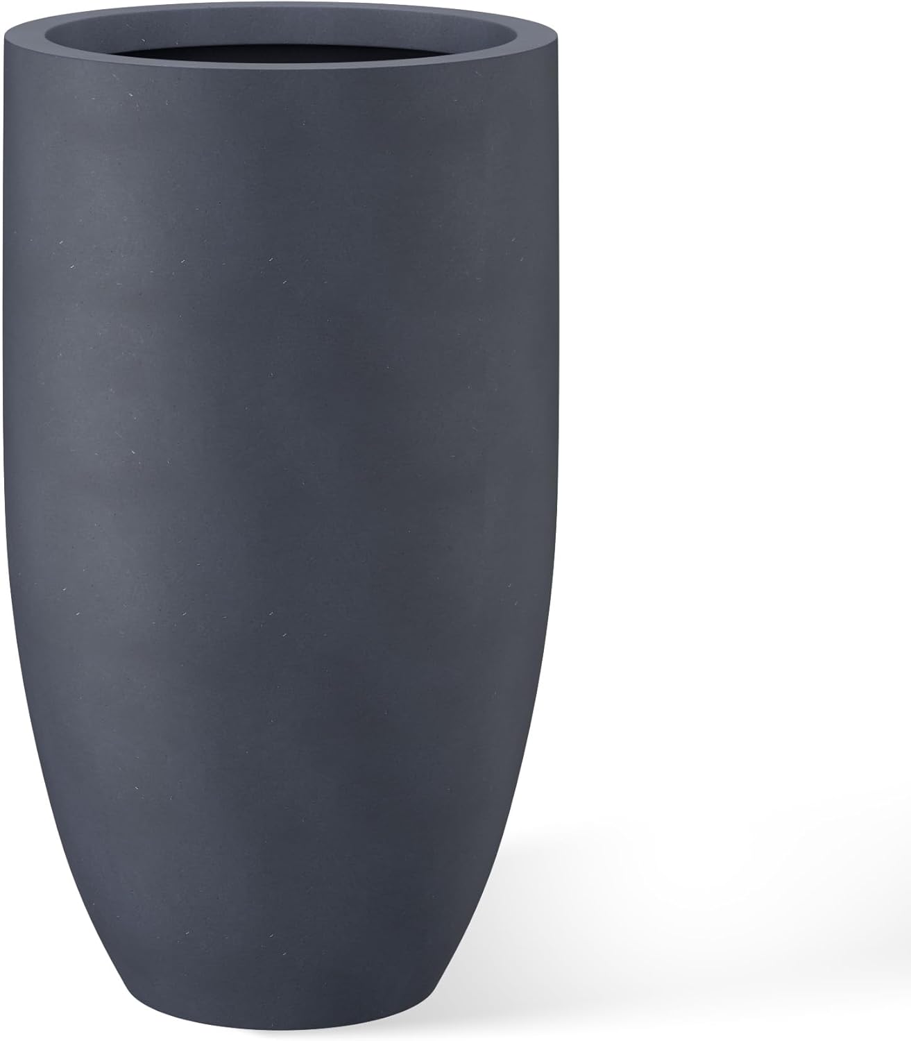 Kante 24 Inch Tall Round Concrete Planter for Modern Spaces