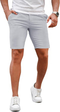 GINGTTO Mens Slim Fit Shorts 9ft Inseam Stretch Chino Shorts - Slim is