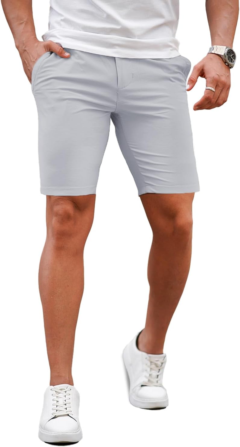 GINGTTO Mens Slim Fit Stretch Chino Shorts for All-Day Comfort
