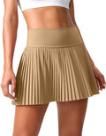 Pleated Tennis Skirt with Pockets and Liner - Lightweight Active Skort