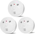 3 Pack Smoke Detector Fire Alarms with Photoelectric Sensor - Portable