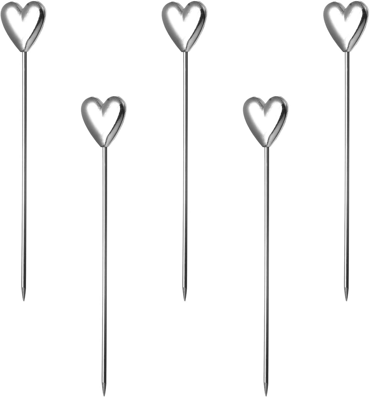 Reusable Heart-Shaped Cocktail Picks - Set of 5