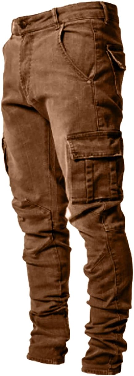 HUNGSON Men's Slim Fit Stretch Ripped Skinny Jeans for Comfort