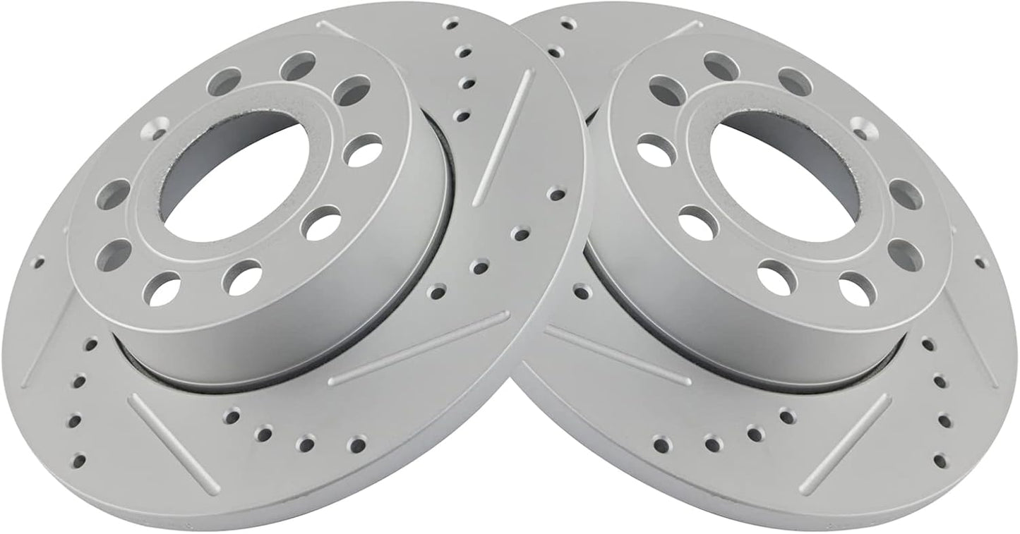 TRQ Rear Performance Brake Rotors Set for Audi and Volkswagen